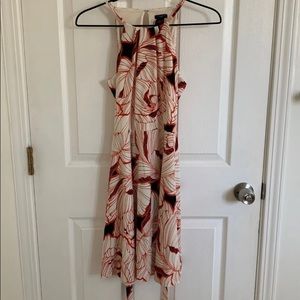 ann taylor halter dress red black white beige